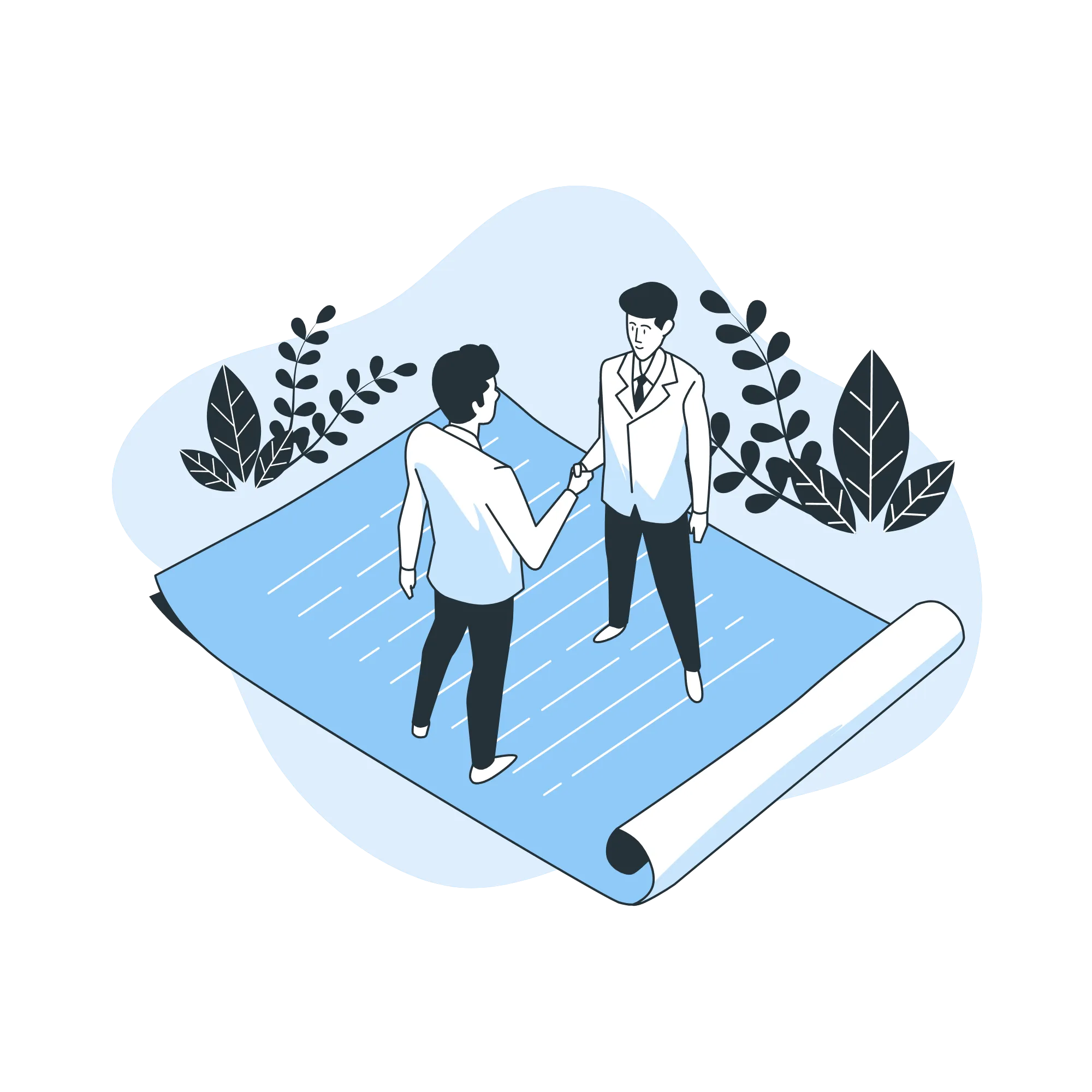 Imagen de dos personas llegando a un acuerdo